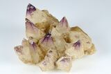 Calcite Crystal Cluster with Purple Fluorite (New Find) - China #177607-1